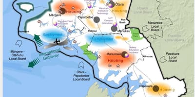 Карта Паўднёвай Окленд