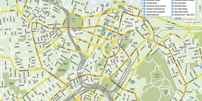 Карта цэнтра горада Окленд